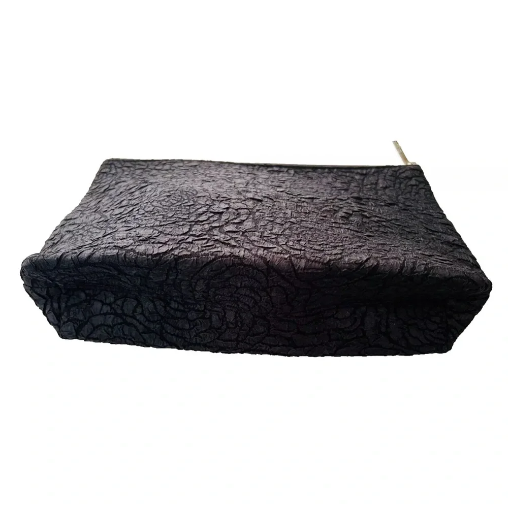 Lancome Paris Black LARGE Rose Travel Cosmetic Makeup Bag L33 Brand New